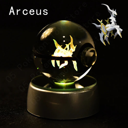 Pokemon Crystal Ball 3D Pikachu Mewtwo Mew Gengar Night Light Lamp