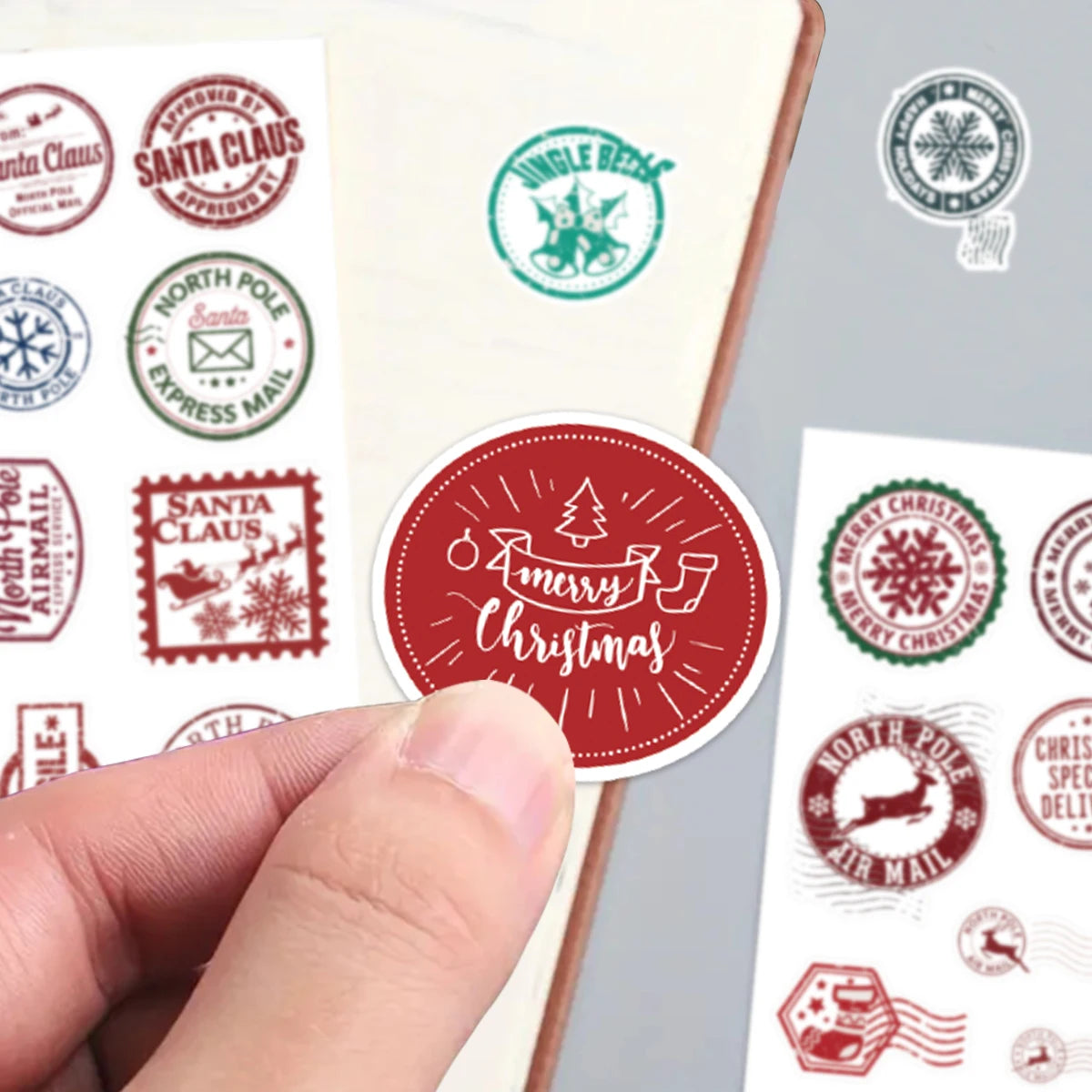 50pcs Christmas Stamps Graffiti Stickers for Envelope,DIY