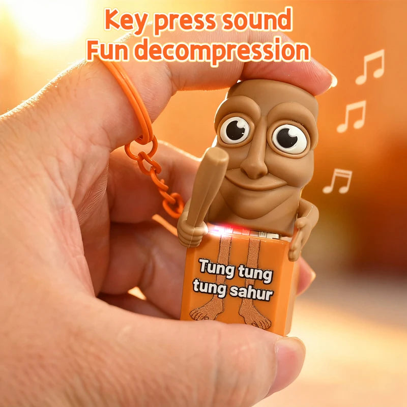 Tung tung tung Sahur Keychain Wooden Stick Man Button Keychain