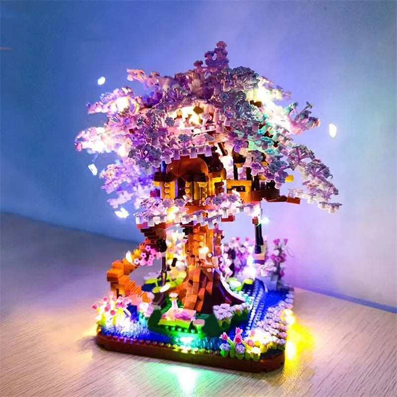 Mini Sakura Tree Building Blocks Set Diy Cherry Blossom Bricks with