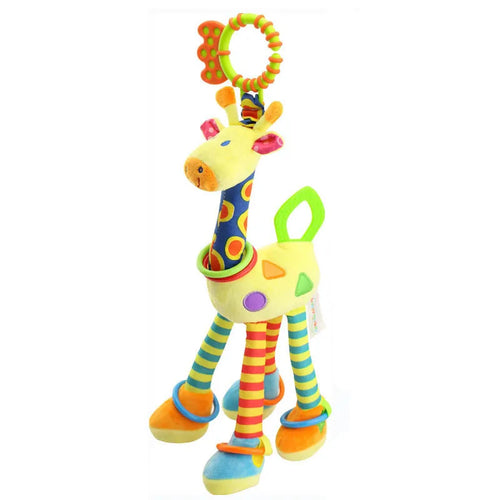 Soft Giraffe Zebra Animal Handbells Rattles Plush Infant Baby