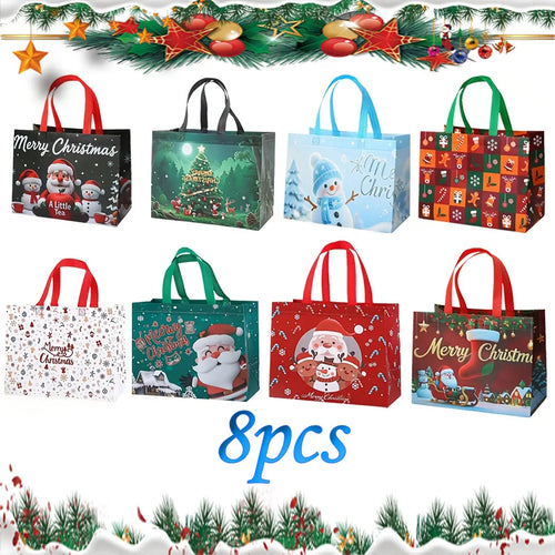 1-16PCS Large Christmas Gift Bags, Christmas Tote Bags with