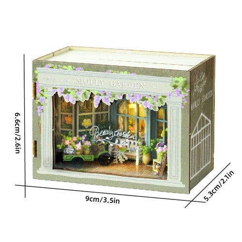 Doll House Kit Wooden Puzzle Assembly Building Model Toys Hourly Light