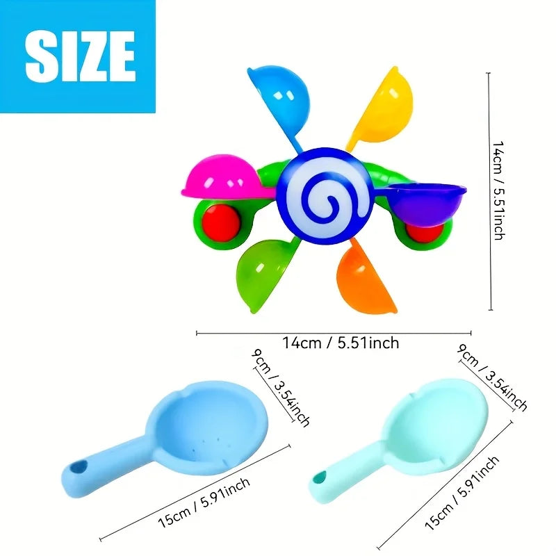 1pc Spinning Bath Toy Windmill, Fun Bathtime Sensory Play for Baby