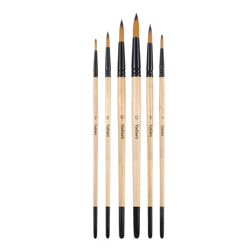 Yutiars Professional Artist Paint Brush Set - 6/24 PCS, Nylon Bristles