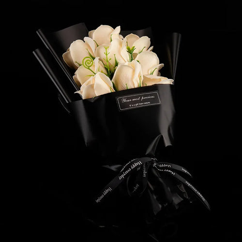 9 Heads Soap Flower Rose Bouquet Artificial Flower for Christmas