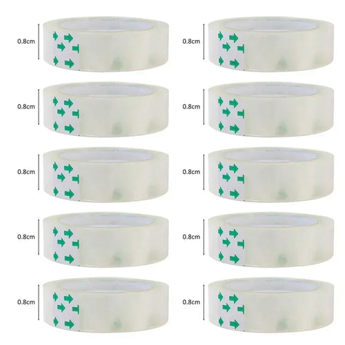 10/5/1 Rolls Premium Transparent Tape 0.8cm 1.2cm 1.8cm Multifuntion