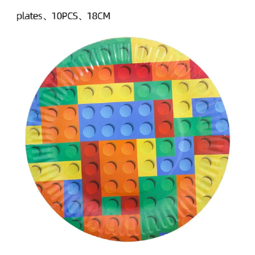 Building Blocks Theme Party Decor Supplies Disposable Tableware Cup