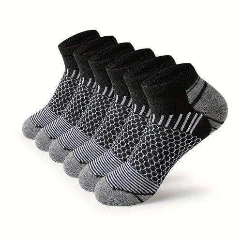 6 Pairs High Qualit Athletic Socks Men's Ankle Socks Running Cyclling