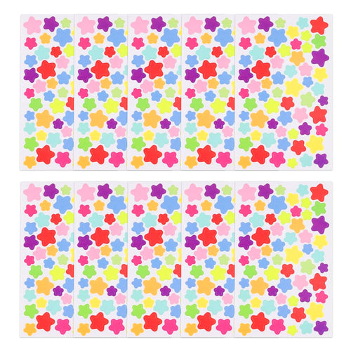 Colorful Star Flower Heart Dot Stickers Self Adhesive for Scrapbooking