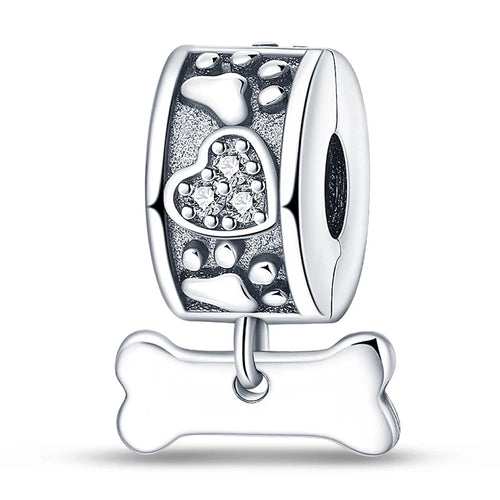 925 Silver Color Mushroom Owl Cat Bone Animal Charms Beads Fit Pandach