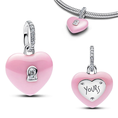 New 925 Sterling Silver Charms Heart Bee Flower key Lock Earrings