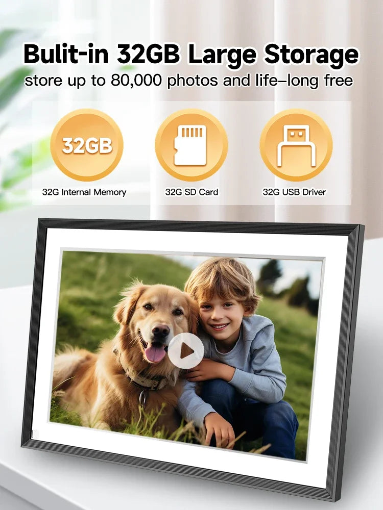 Frameo 10.1 Inch WiFi Digital Picture Frame，1280 * 800IPS HD Cloud