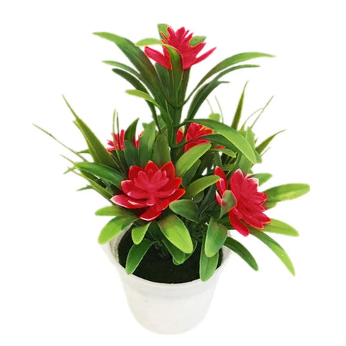 Artificial Flowers Plant Pot Simulate Fake Plastic Flowers Home Office