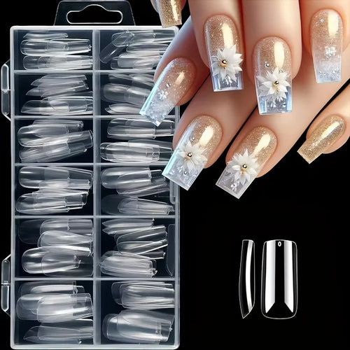 120 Pieces of Transparent Coffin/Almond/Fine High