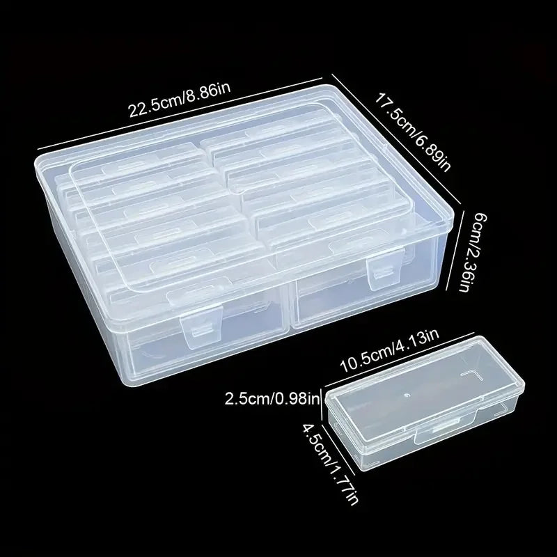 6/12 adjustable rectangular storage boxes, suitable for crafts, beads,