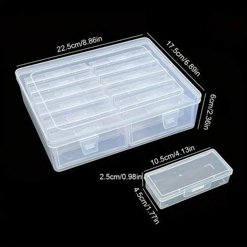 6/12 adjustable rectangular storage boxes, suitable for crafts, beads,