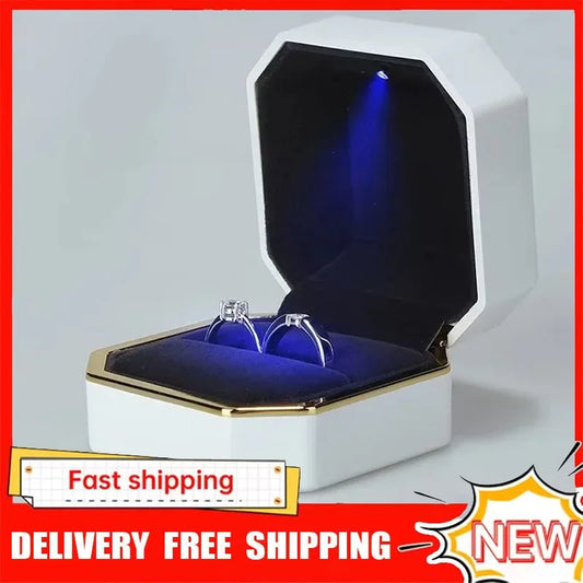 New 1PCS Luxury Ring Box Square Velvet Wedding Ring Case Jewelry Gift