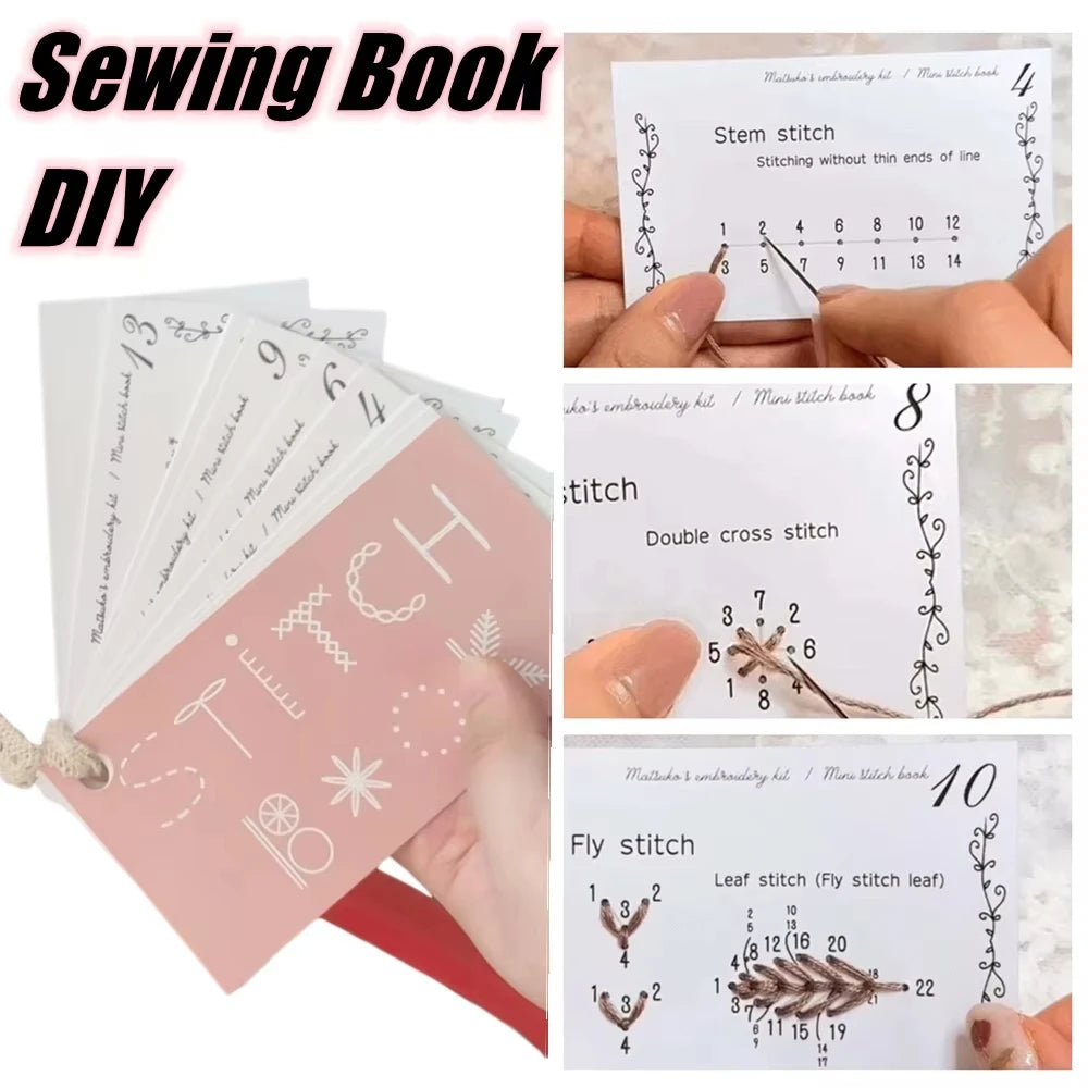 1pc Mini Sewing Card Set Mini Sewing Book Sewing Embroidery Stitch