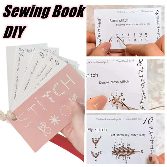 1pc Mini Sewing Card Set Mini Sewing Book Sewing Embroidery Stitch