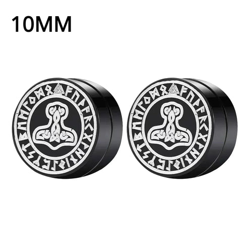 1Pairs Punk Round Zircon Magnetic Ear Stud Clip Earrings Non Piercing