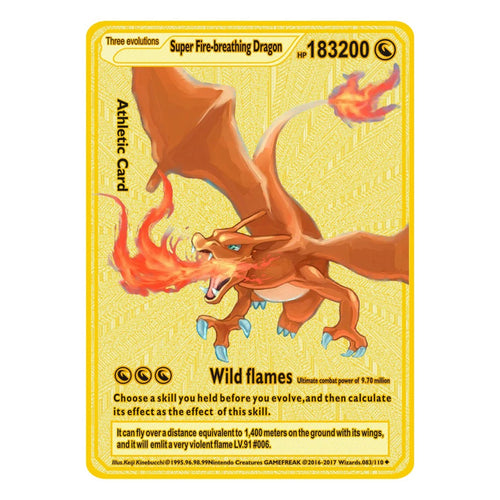 Pokemon Metal Card 10000 Points Arceus Charizard Super Card Golden