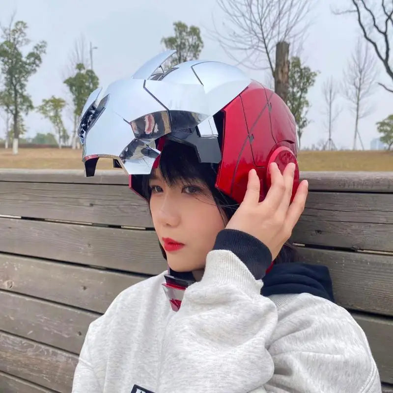 New AutoKing 1:1 Mk5 Iron Man Helmet Cosplay Voice Control Eyes with