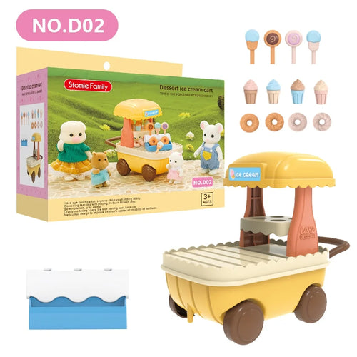 1:12 Miniature Furniture Forest Family Kitchen Toy Dining Table