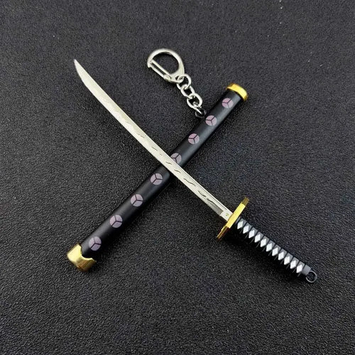 Mini Roronoa Zoro Samurai Sword Keychain Anime Scabbard Key Ring