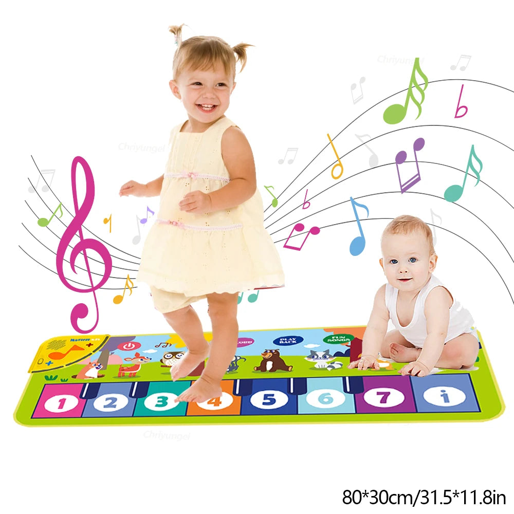 Piano Mat for Kids 80*30cm Toddlers Floor Keyboard Dance Mat Play
