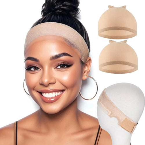 Wig Grip Bands and Dome Mesh Wig Caps for Keeping Wigs in Place