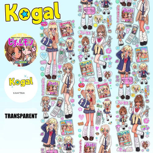 70cm Shibuya Hottie Vintage Showa Stickers for Craft Supplies