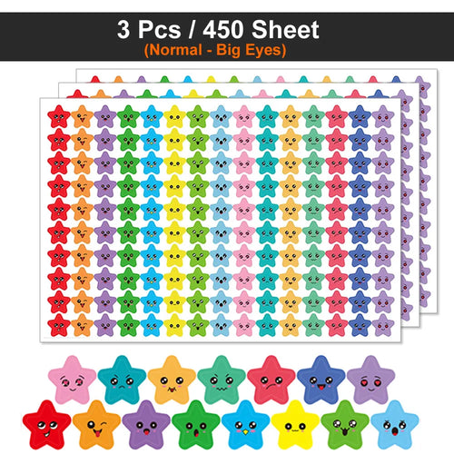 450-3000 Sheet Happy Face Stars Reward Sign Stickers Pack DIY