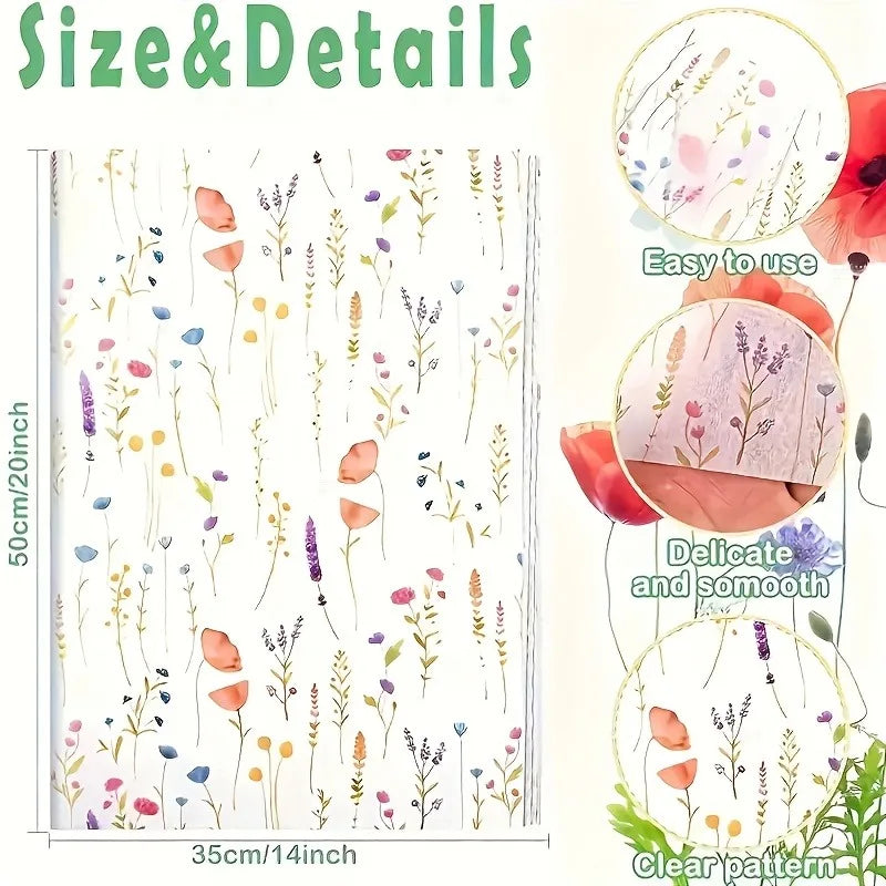 20 Sheets Lavender Print Tissue Paper - Semi-Transparent Perfect for
