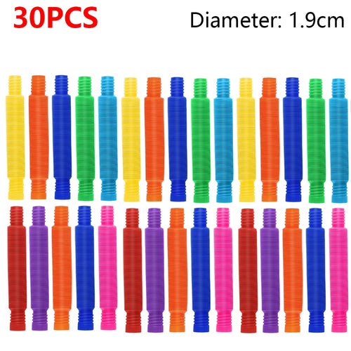 10-30PCS Colorful Telescopic Tubes Fidget Toys Plastic Sensory Pop