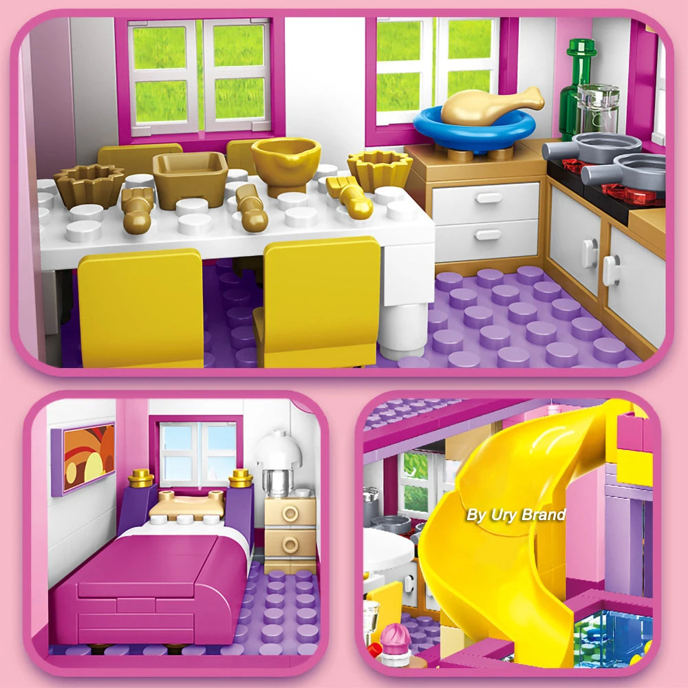 Friends City House Summer Holiday Villa Castle Building Blocks Sets