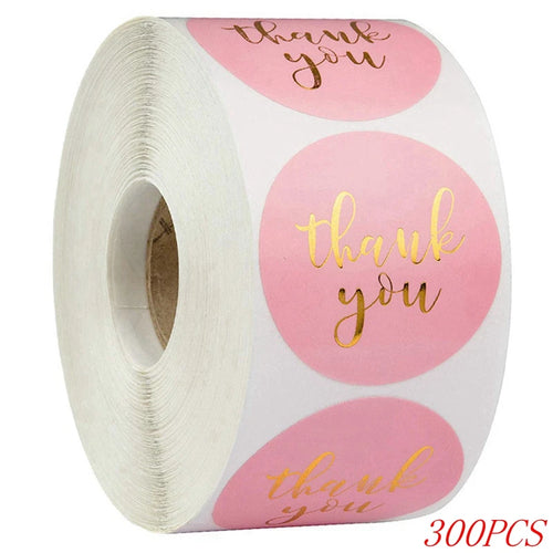50-500pcs 1inch Blue Thank You Stickers For Envelope Sealing Labels