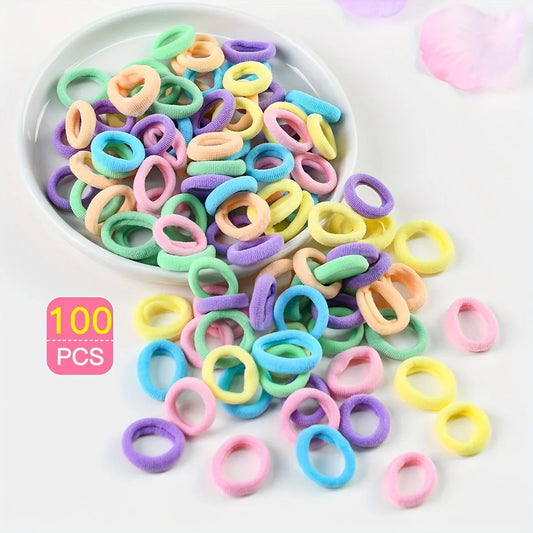 100pcs Colorful Hair Ties Hair Bands Decorative Hair Accessories Set