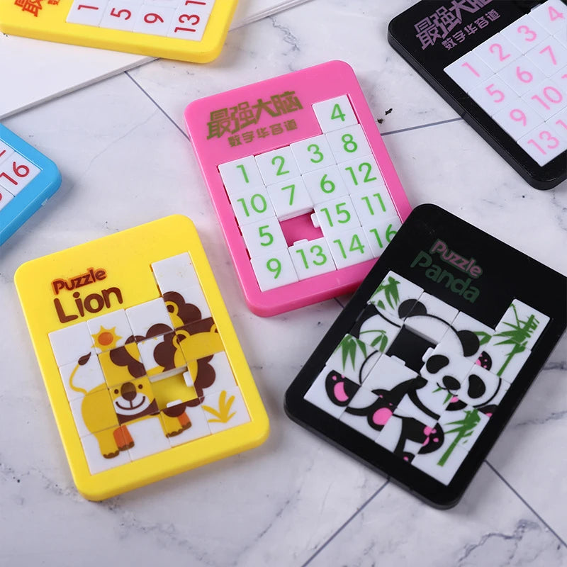 6PCS Random Number Puzzle Plastic Moving Sliding Early Education
