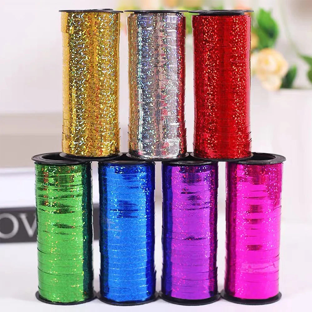100Yards/Roll Glitter Curling Ribbons Balloon Ribbons Gift Wrap