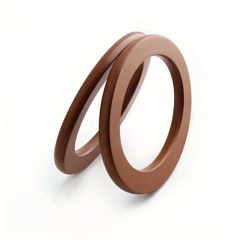 2PCS Oval Wooden Purse Handle Replacement Handmade Bag Handbag