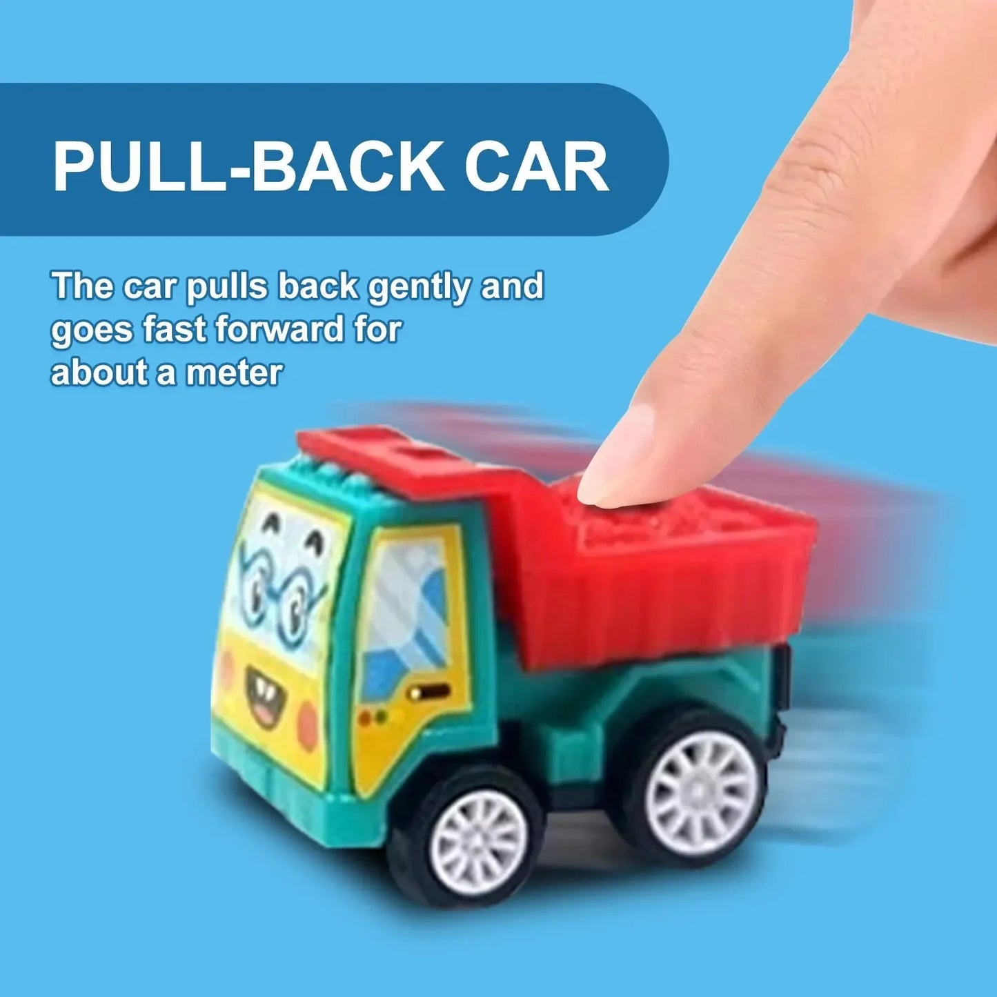 1 Bag 6 PCS Mini Inertial Pull Back Engineering Car Plastic Friction