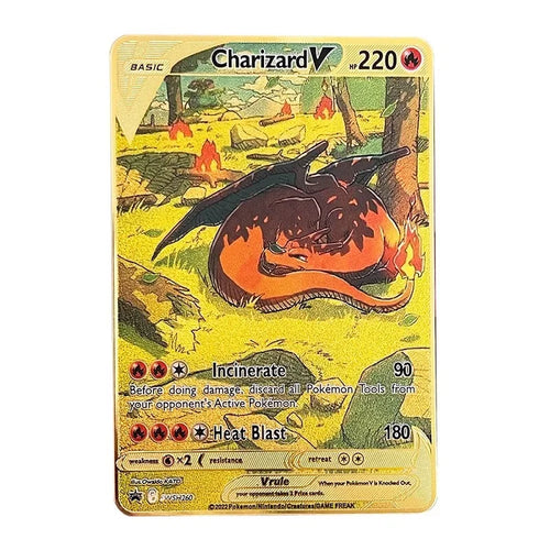 Pokemon Metal Card 10000 Points Arceus Charizard Super Card Golden