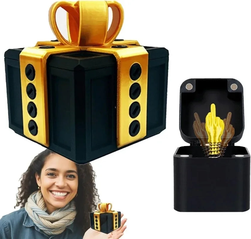 The Annoying Present with Middle Finger in A Box Gift Box with Screws