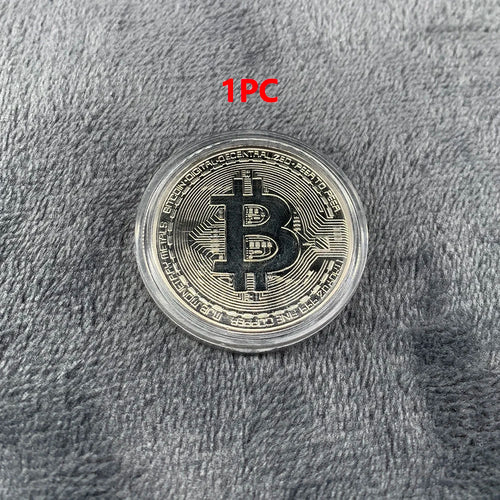 Gold Plated Bitcoin Coin Collectible Art Collection Gift Physical