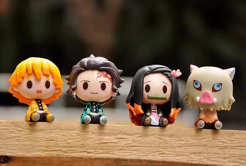 4PCS/Set Anime Demon Slayer Nezuko Tanjirou Zenitsu Inosuke Mini