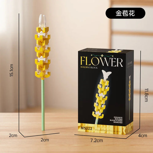 Simulation Building Blocks Flowers Eternal Bouquet Micro Brick Rose