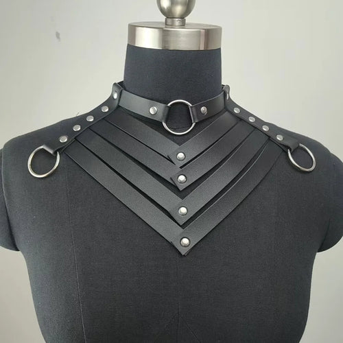 Punk Gothic rivet leather collar necklace personality choker collar