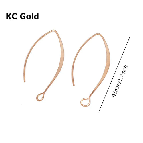 20Pcs 925 Sterling Silver Plated Ear Wires V-shape Earrings Hook For