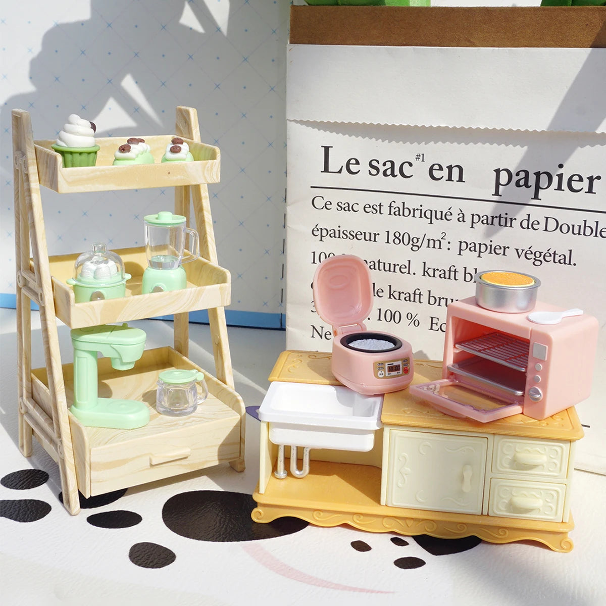 DIY Dollhouse Bear Biscuits 1/12 Miniature Furniture Toaster Oven